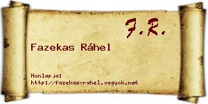 Fazekas Ráhel névjegykártya