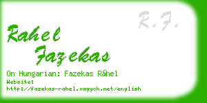rahel fazekas business card