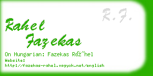 rahel fazekas business card